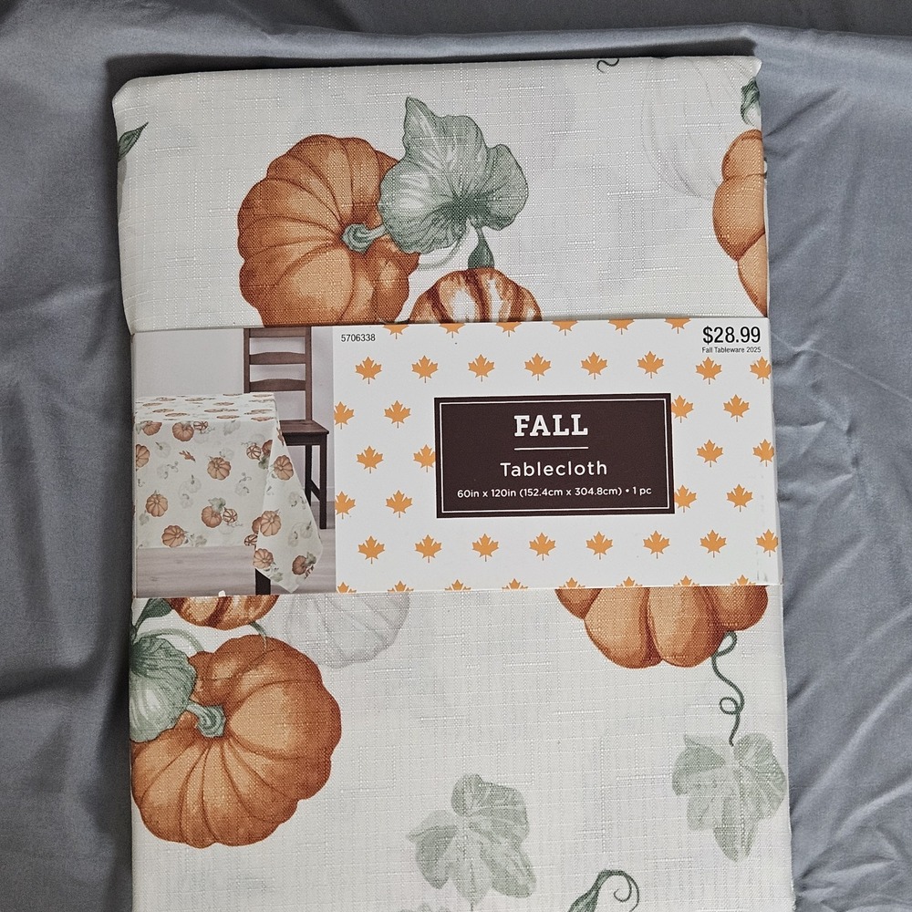 Fall Pumpkin Tablecloth 60x120 Autumn Harvest Thanksgiving‎ Farmhouse Decor